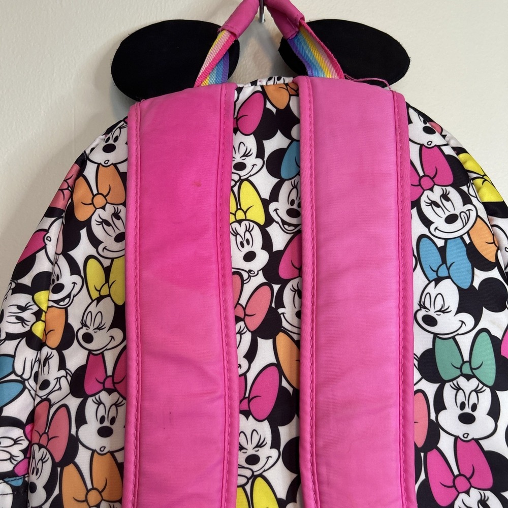 Authentic Disney Store Minnie Mouse Girls Pink Backpack 3D Ears Utility Pockets - Picture 6 of 9